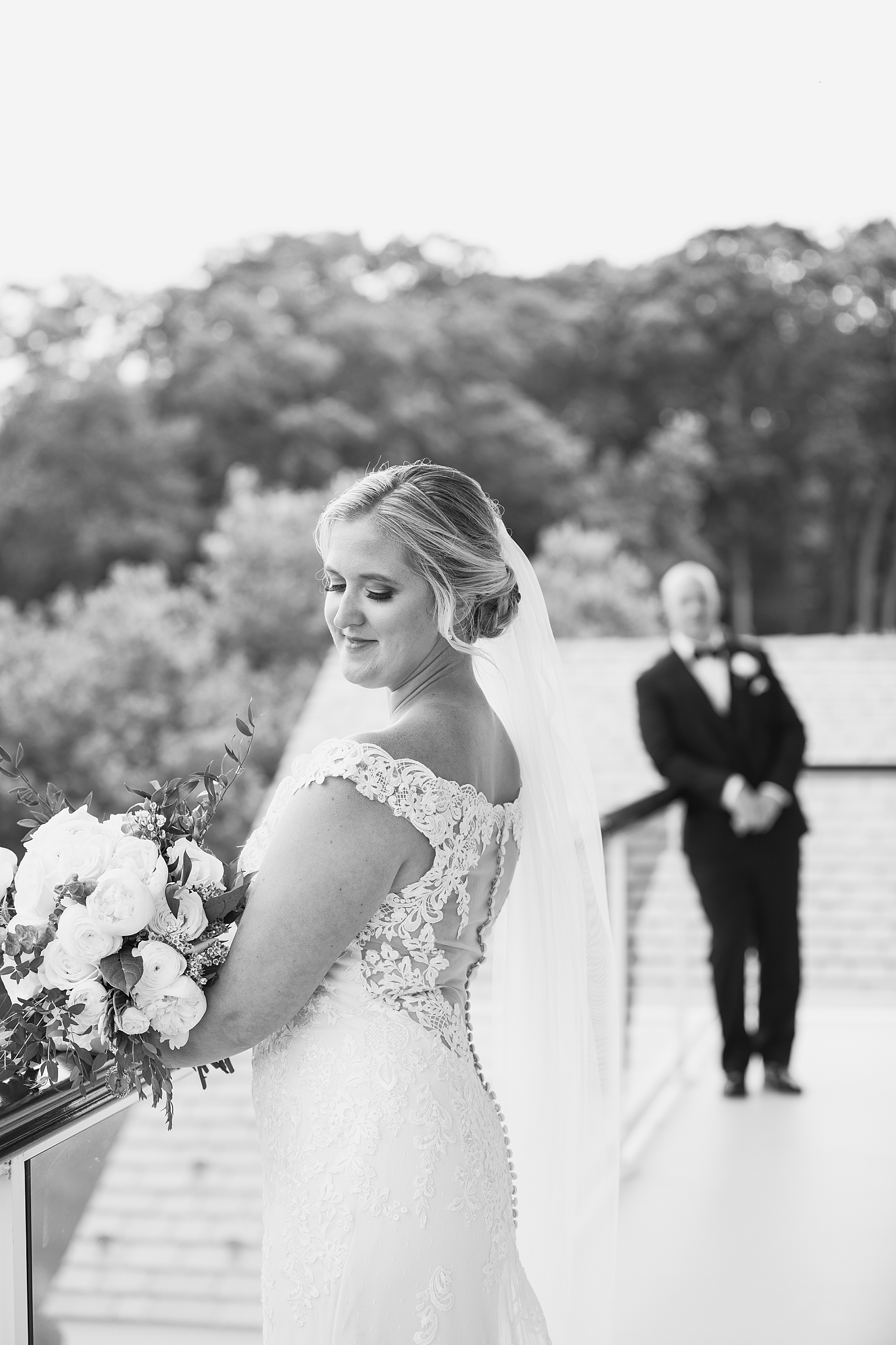 The Mill Spring Lake B&W Wedding Photo