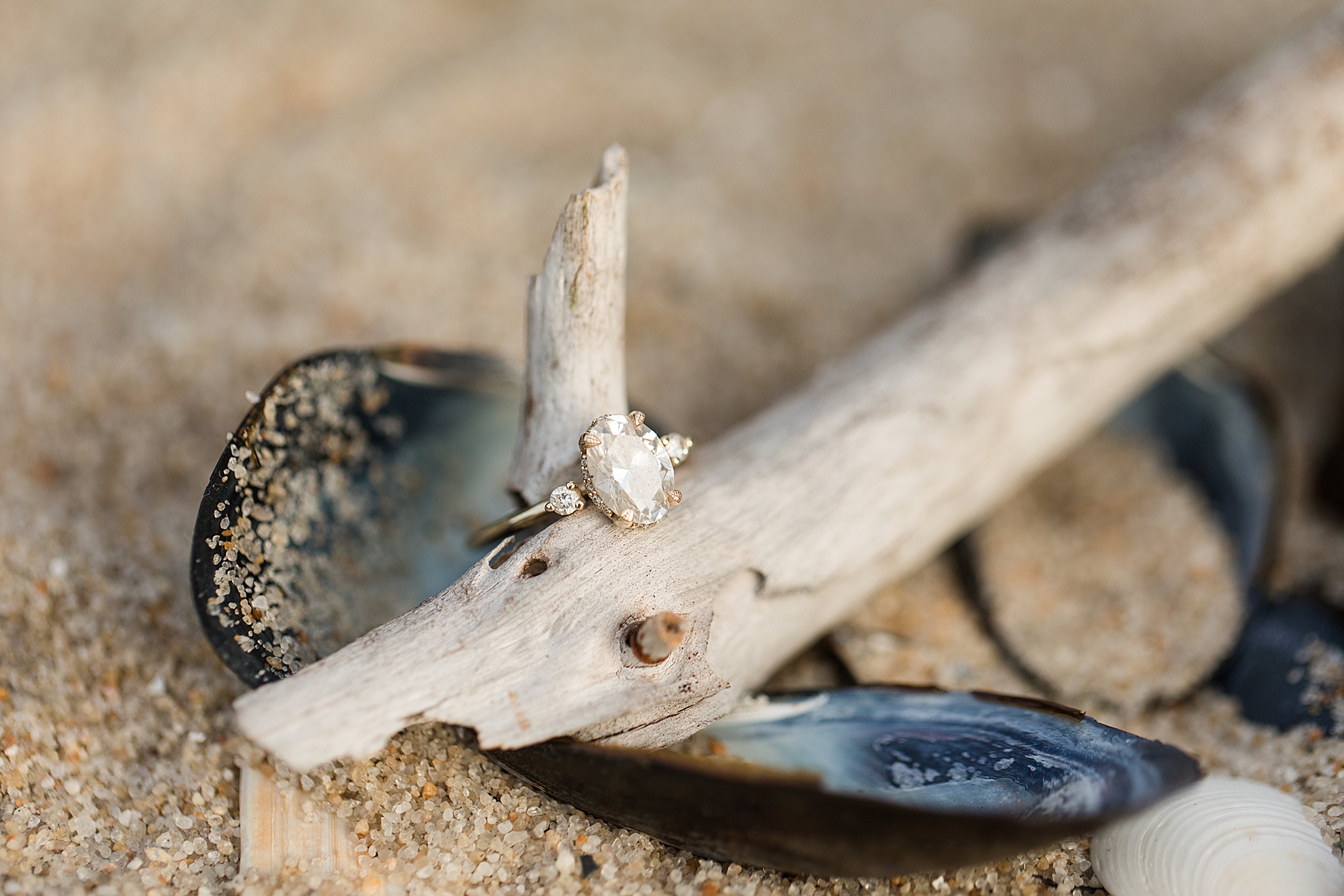 Belmar Beach Engagement Ring Photography