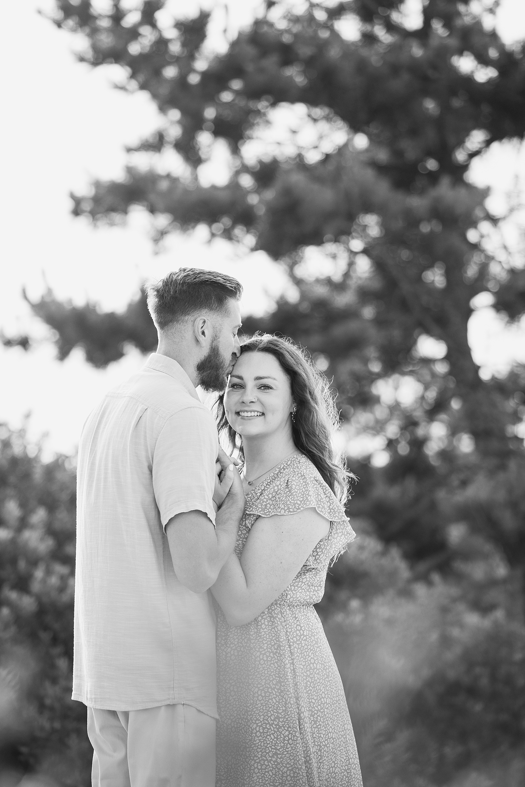 B&W Engagement Photo Belmar Beach