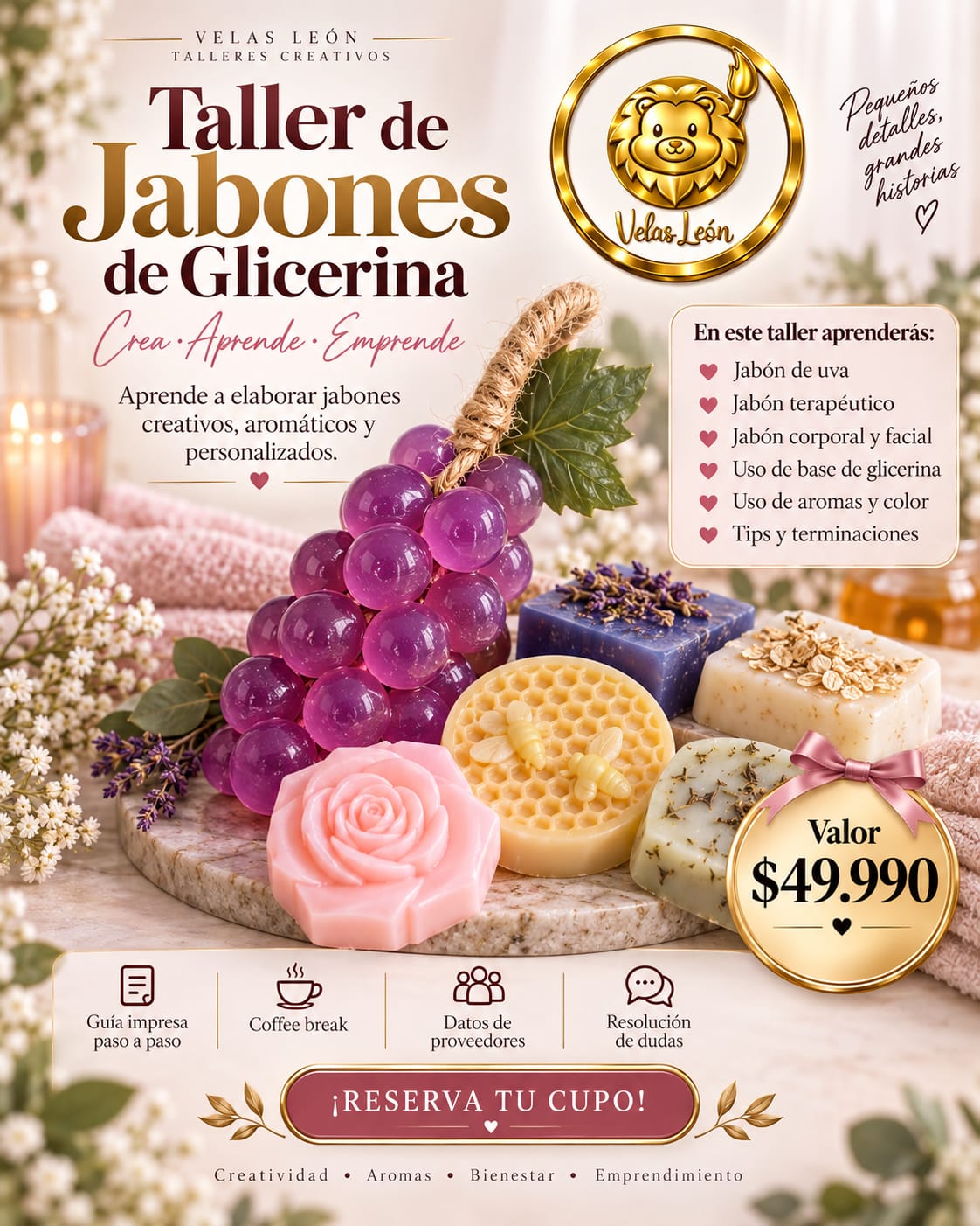 Curso de Jabones de glicerina y jabon tipo uva