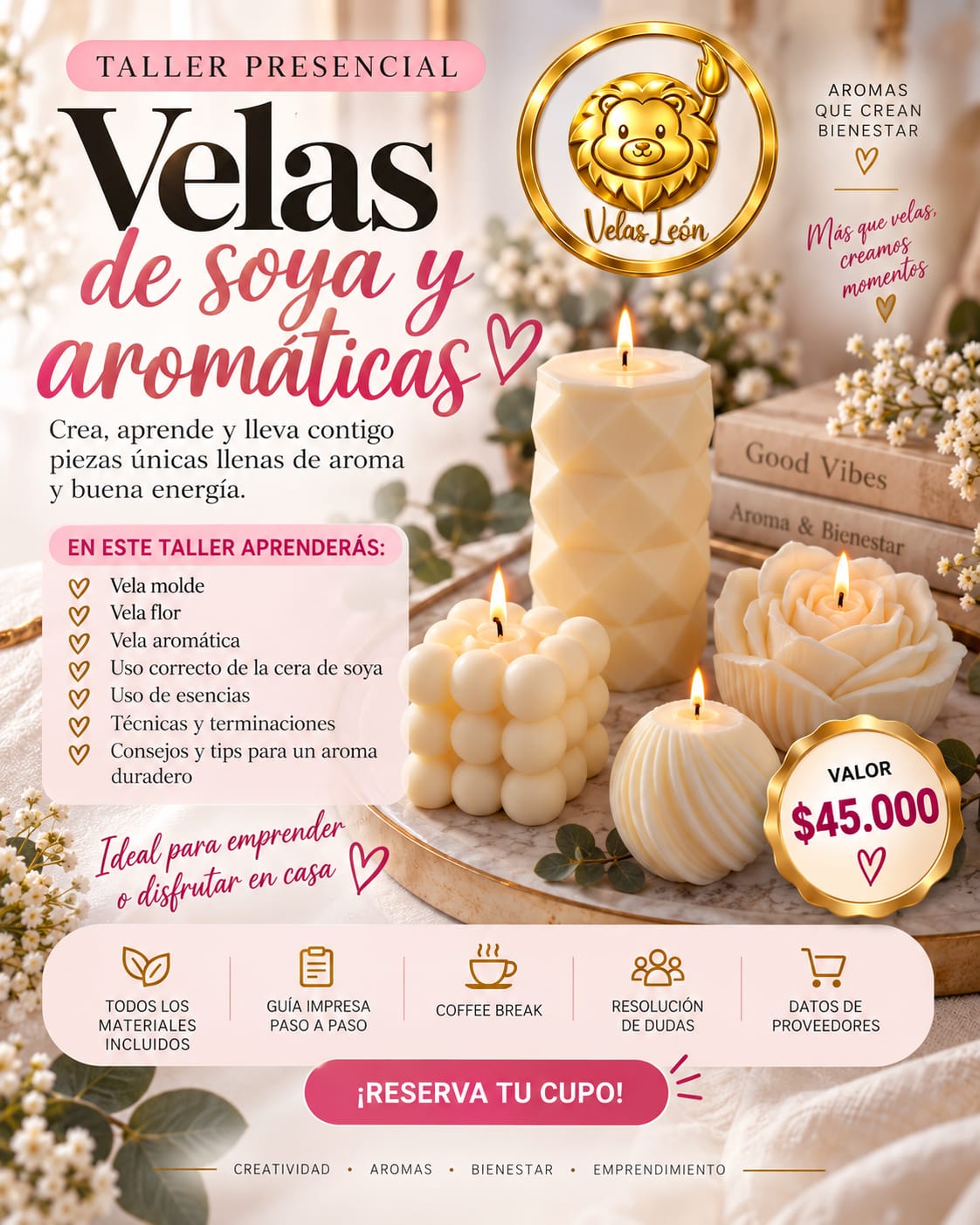 Curso de velas de soya y velas aromaticas