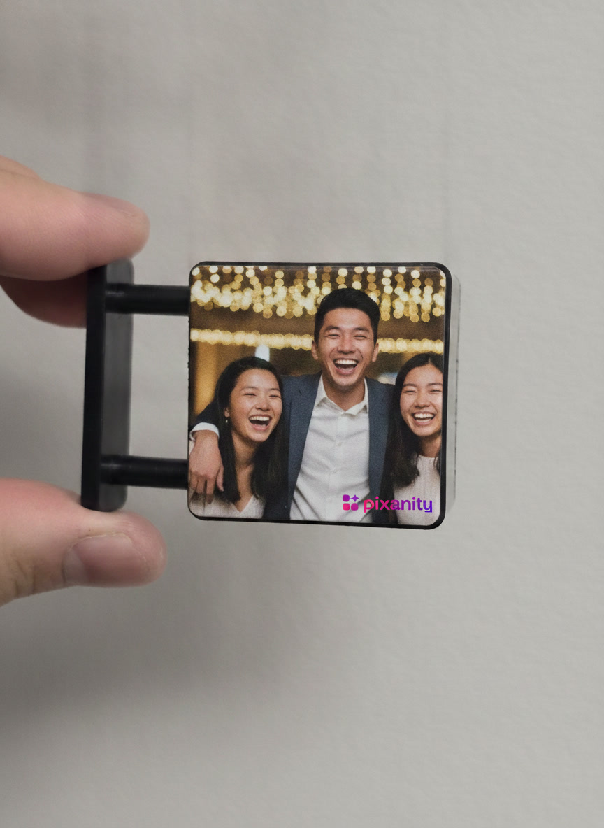 A magnetic photo lightbox finished on site — true photo quality straight onto the panel