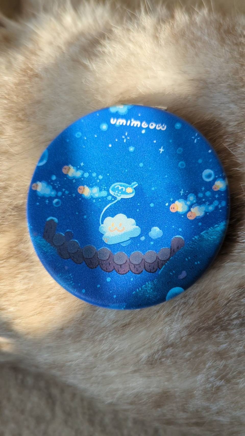 雙用PU皮革小圓鏡 「星空下的小丘漫步」