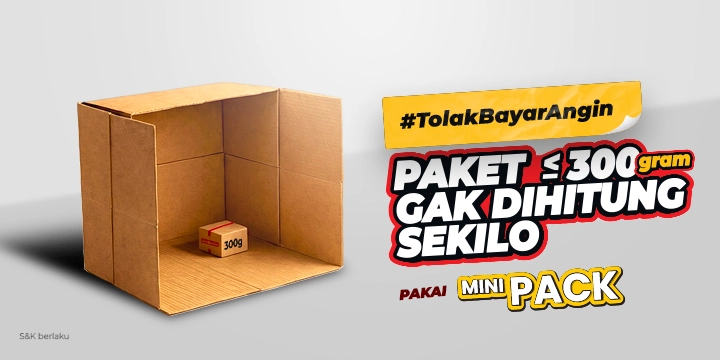 Pakai MINIPACK, Paket di Bawah 300 Gram Gak Dihitung 1 Kg!