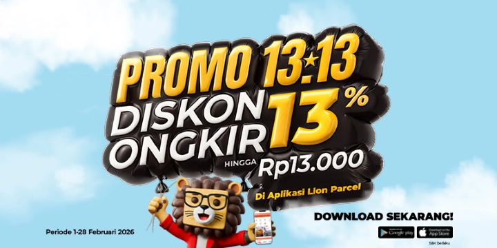 HUT ke-13 Lion Parcel, Ada Promo Diskon Ongkir 13%!