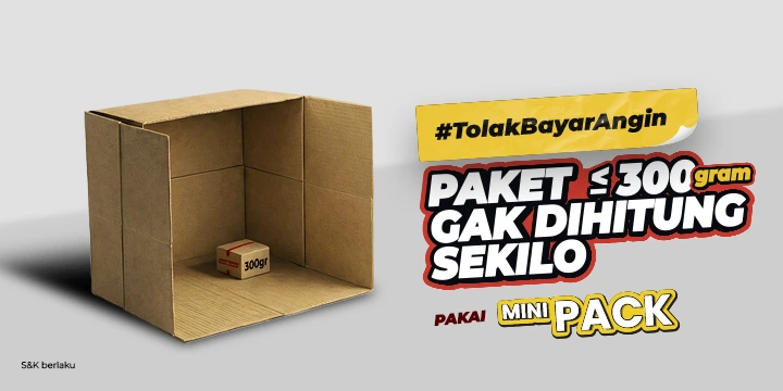 Pakai MINIPACK, Paket di Bawah 300 Gram Gak Dihitung 1 Kg!
