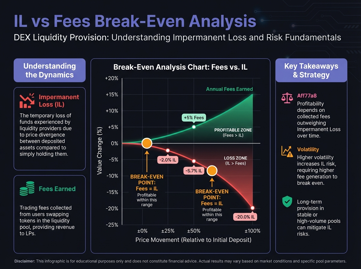 IL vs Fees Break-Even Analysis