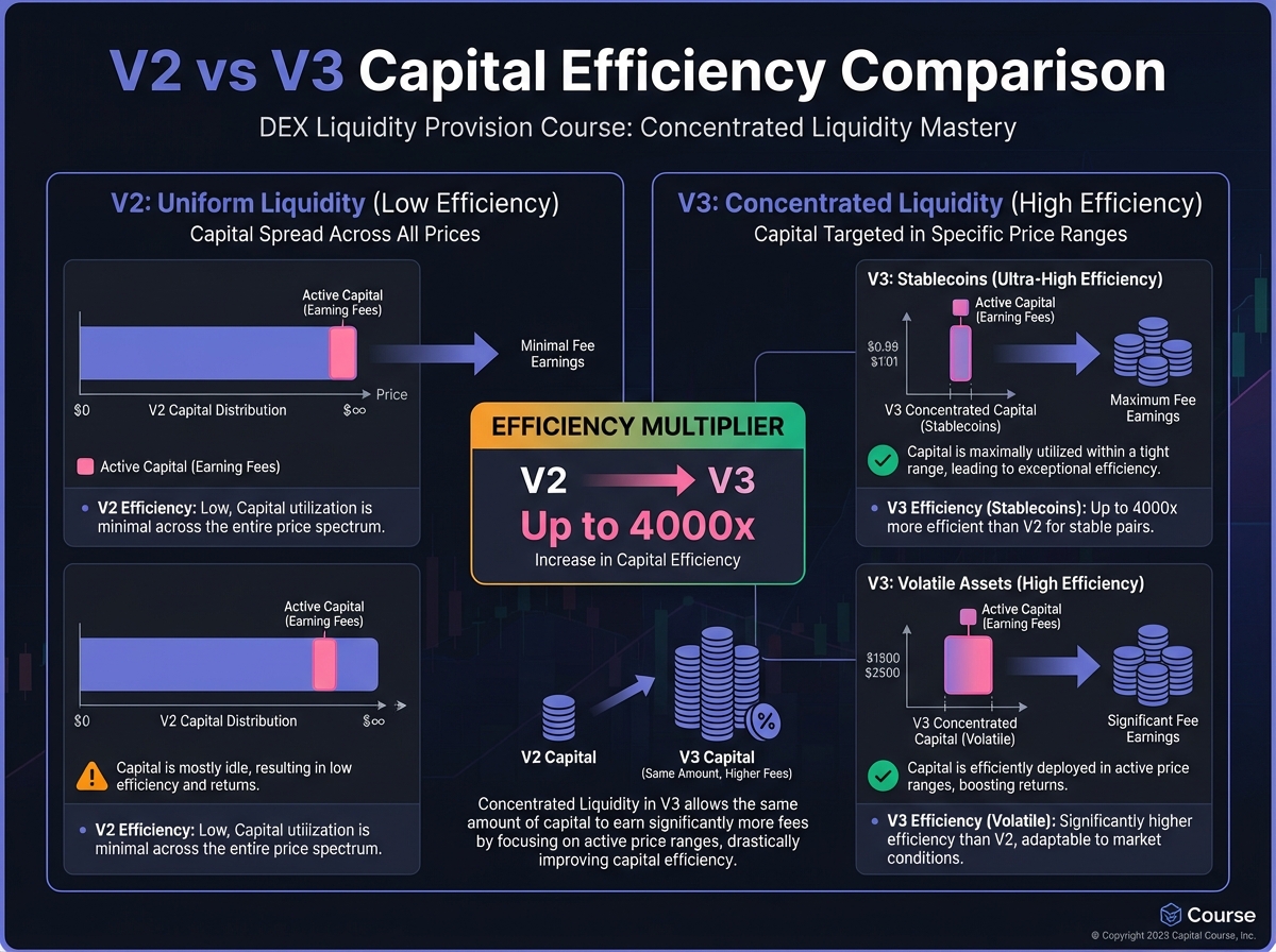 V2 vs V3 Capital Efficiency Comparison