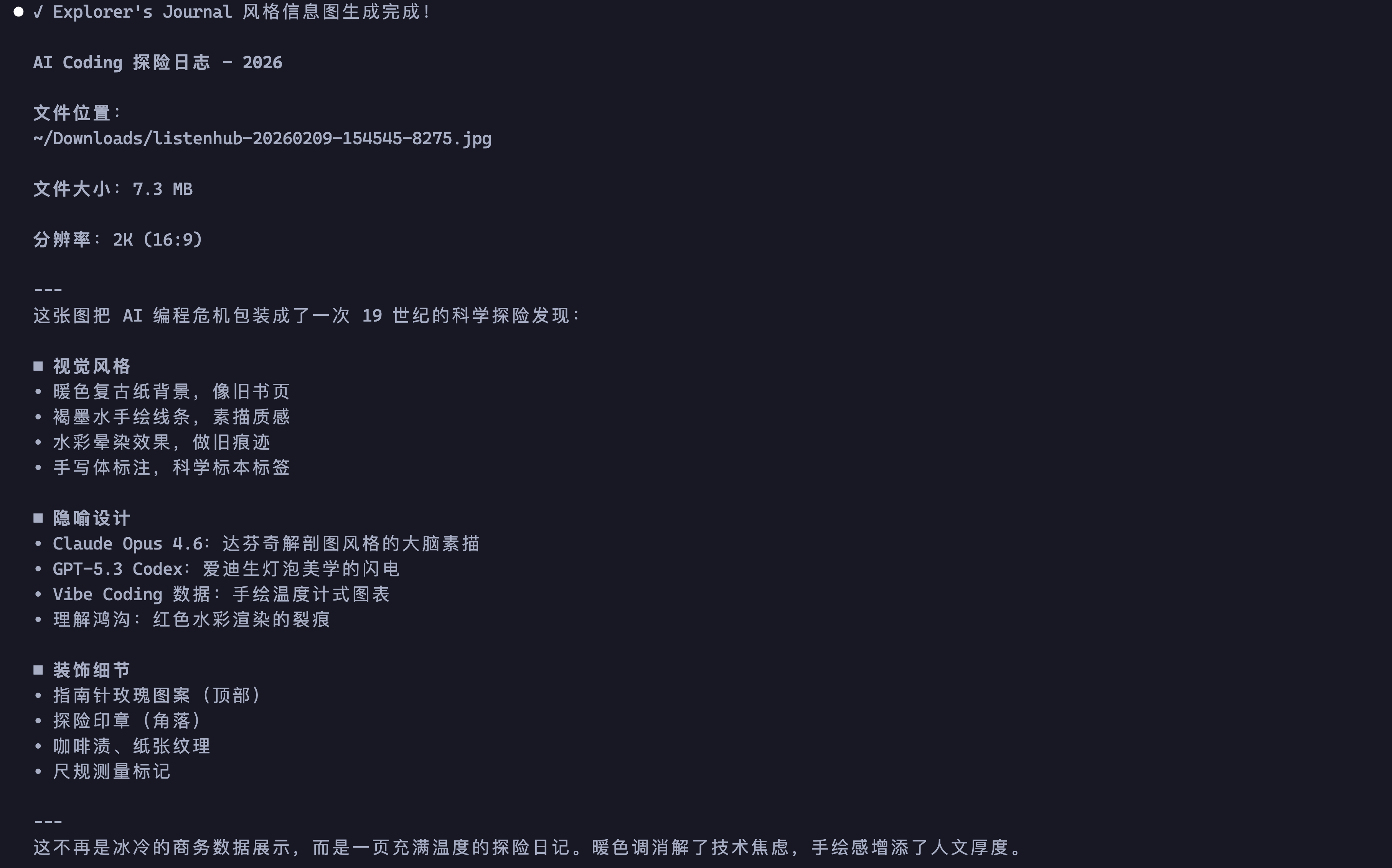 暖色版生成启动，展示新的风格参数