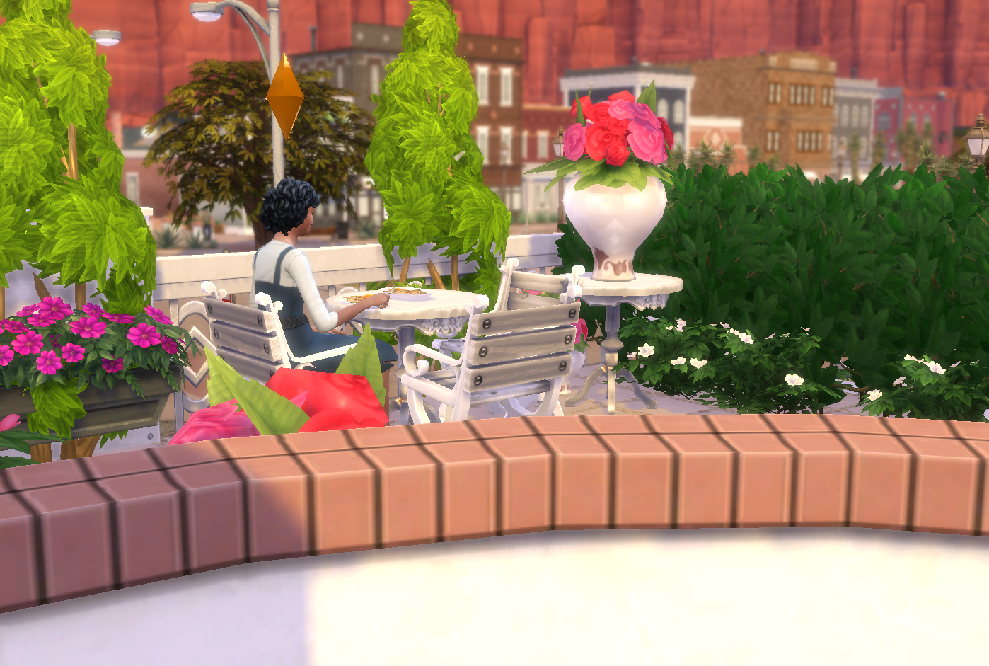 Sitting at a terrace
