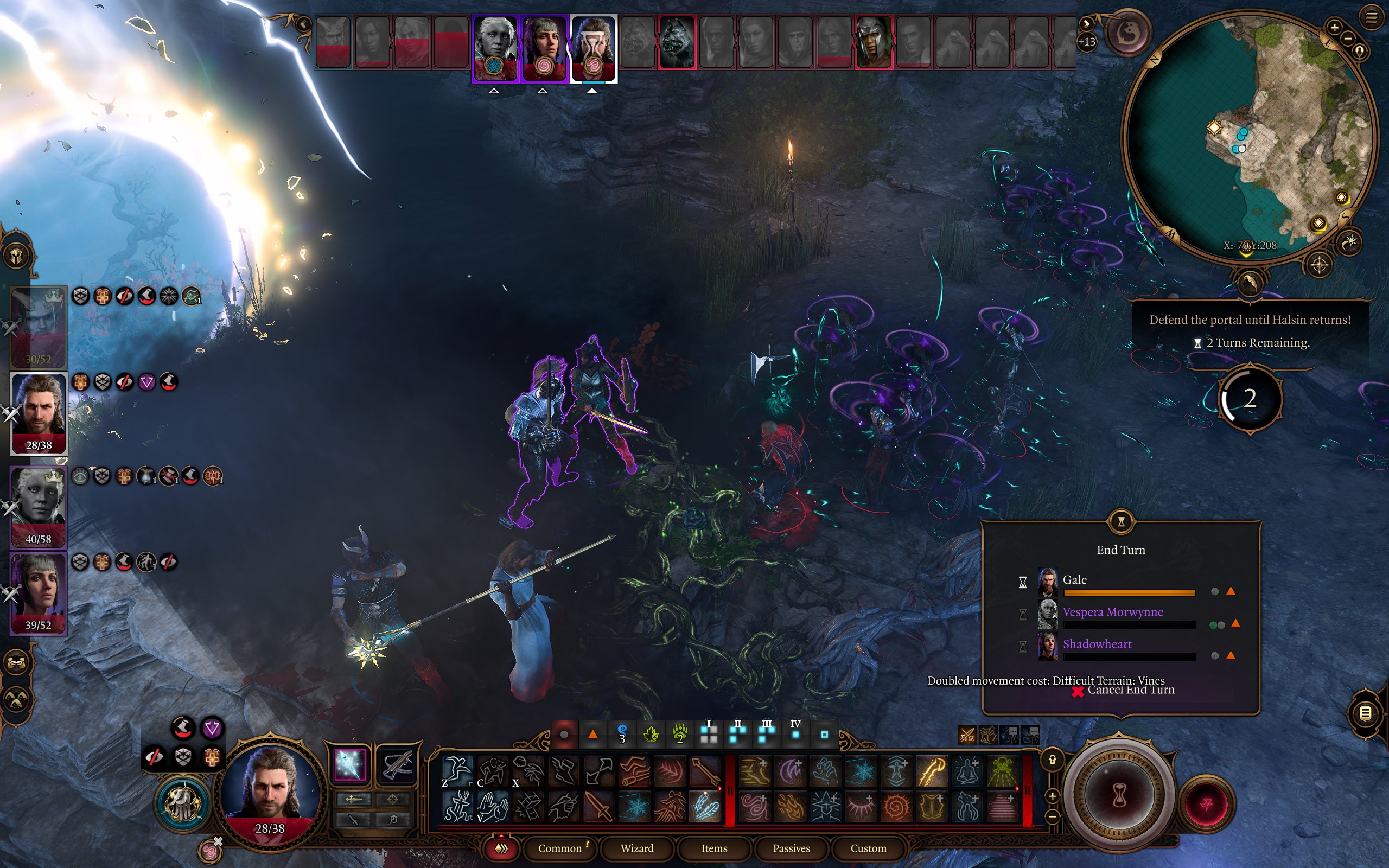 Slowing the enemy down with thorns and vines