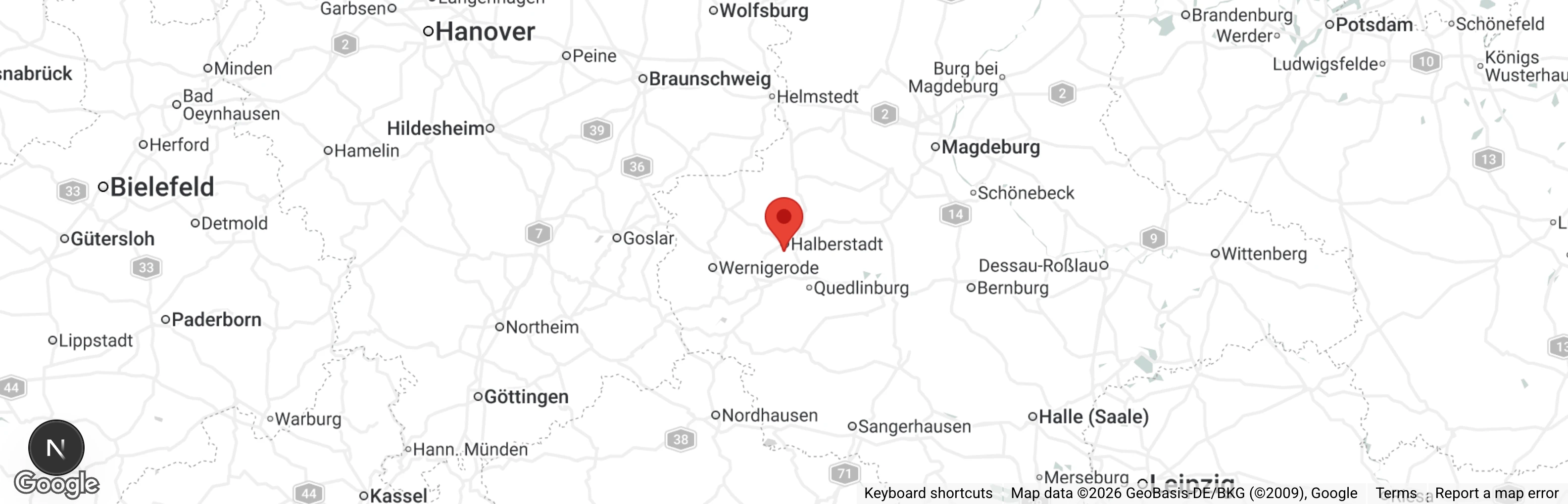 Map showing location of Katzenhaus Halberstadt Fundtierunterkunft