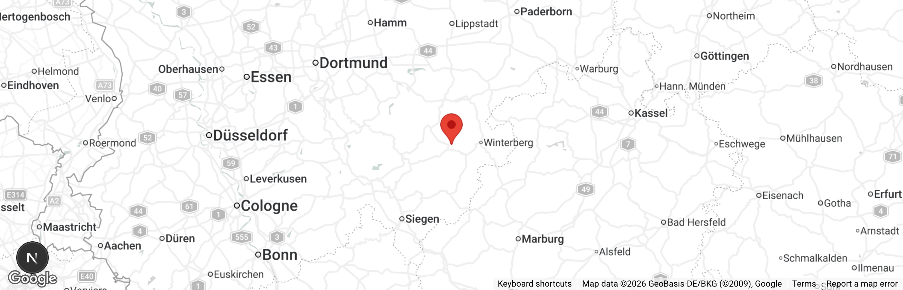 Map showing location of Tierschutzverein Schmallenberg e.V.