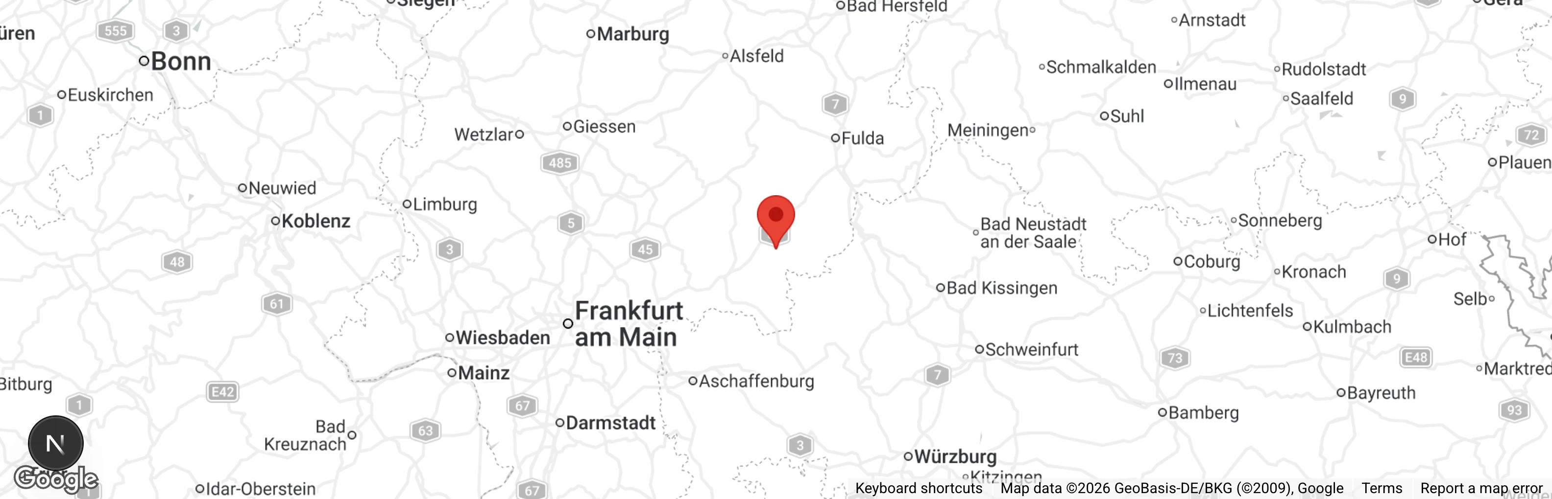 Map showing location of HundeSchutzBund Main-Kinzig e.V.