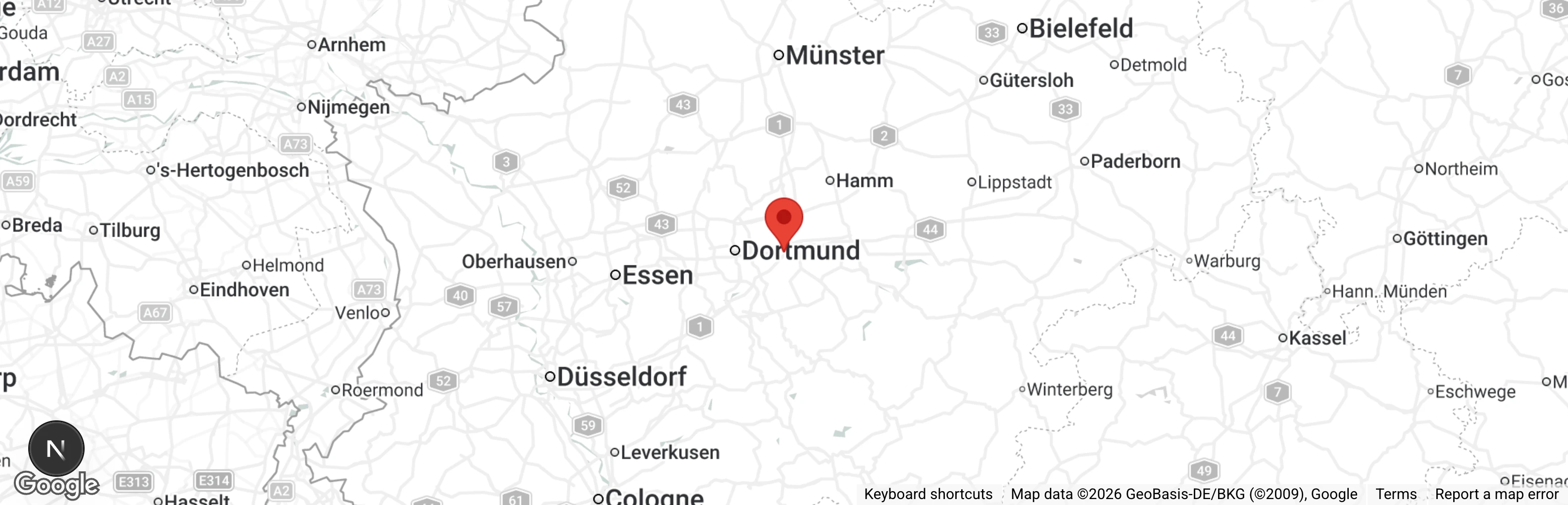 Map showing location of Tierschutzverein Unna e.V.