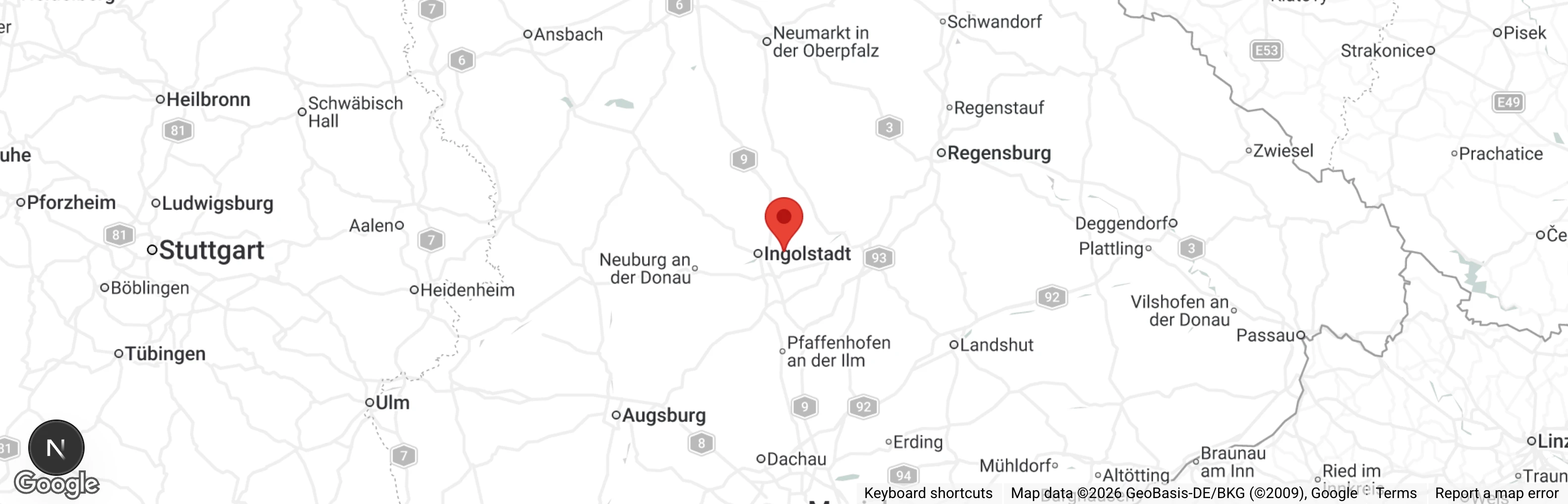 Map showing location of Deguhilfe Süd e.V.