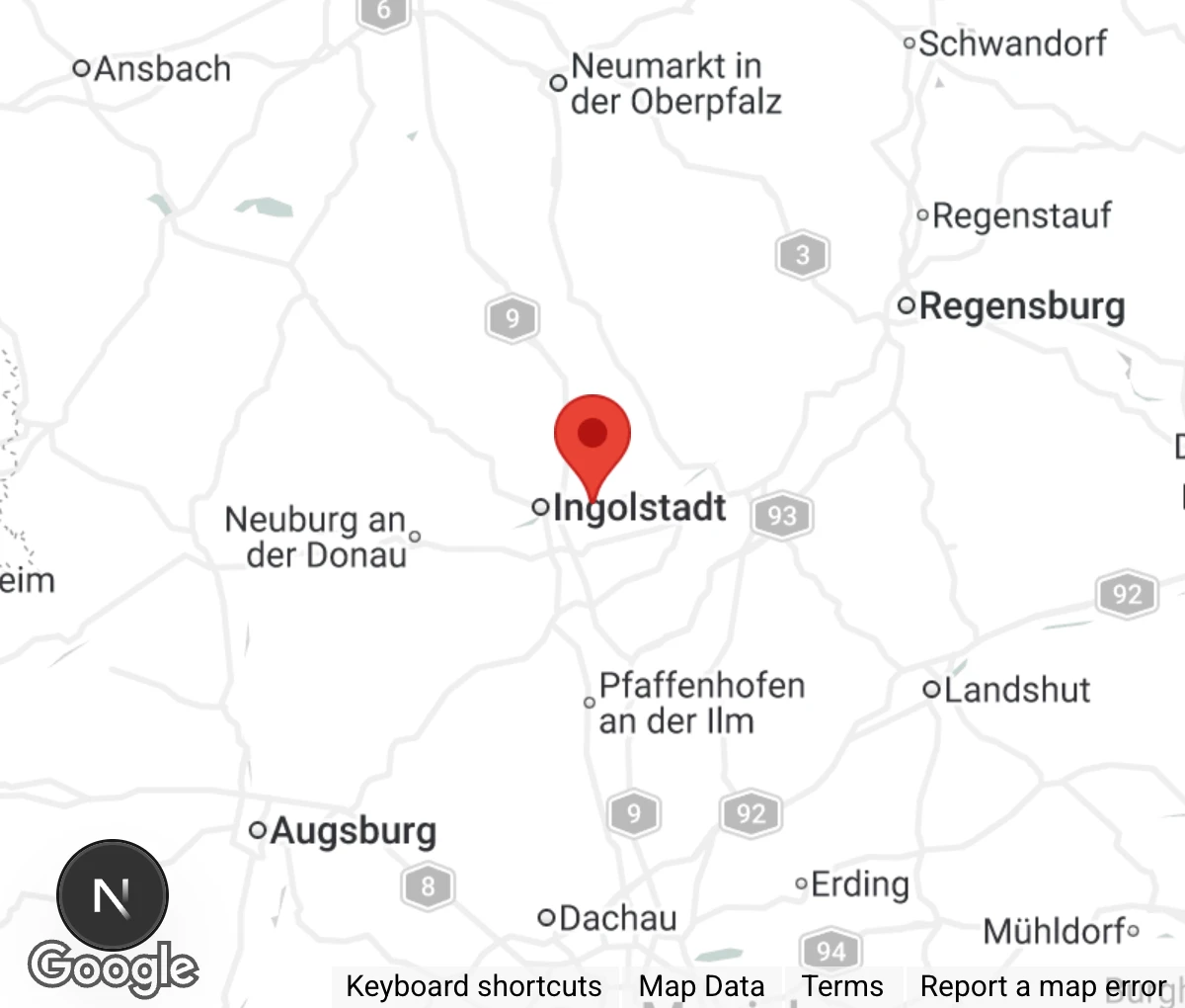 Map showing location of Deguhilfe Süd e.V.