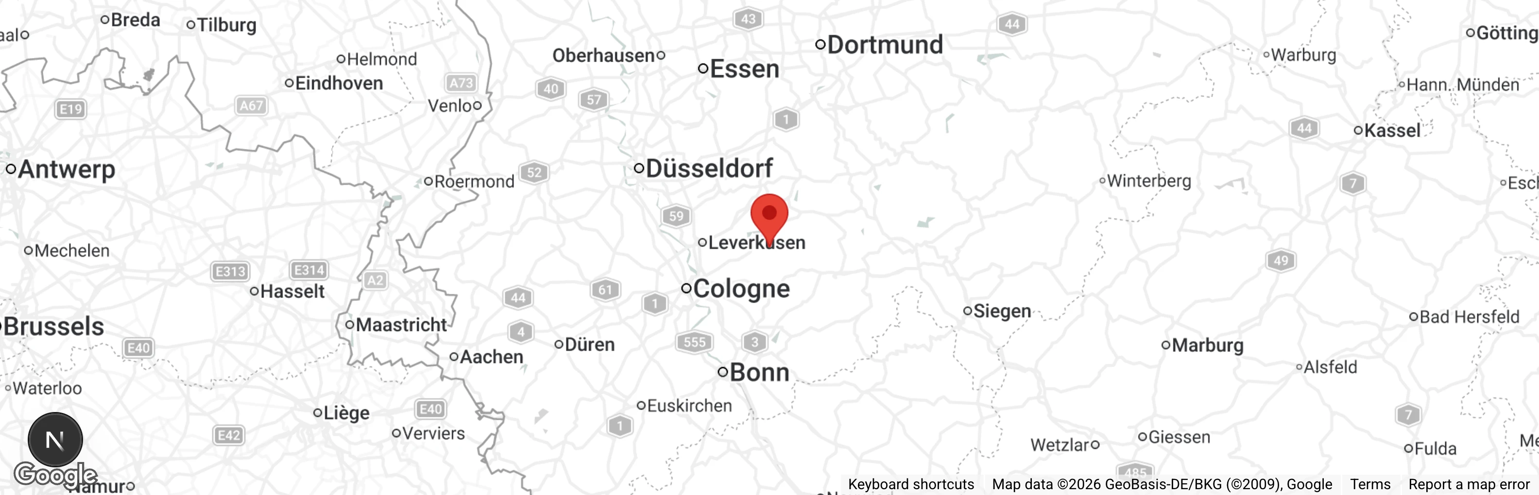 Map showing location of Tierheim Rhein-Berg