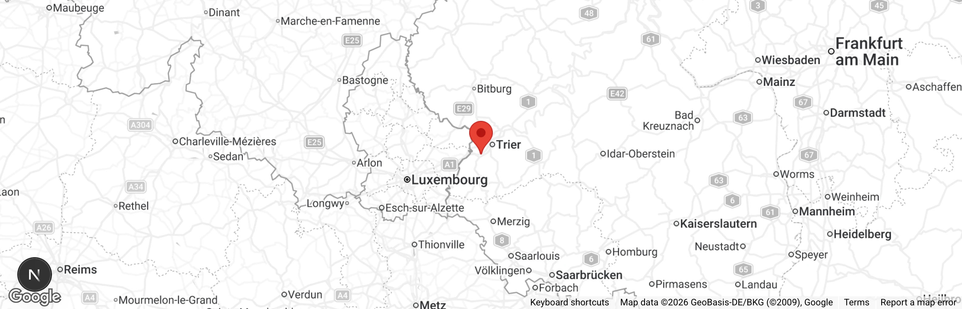 Map showing location of Tierheim Trier-Zewen
