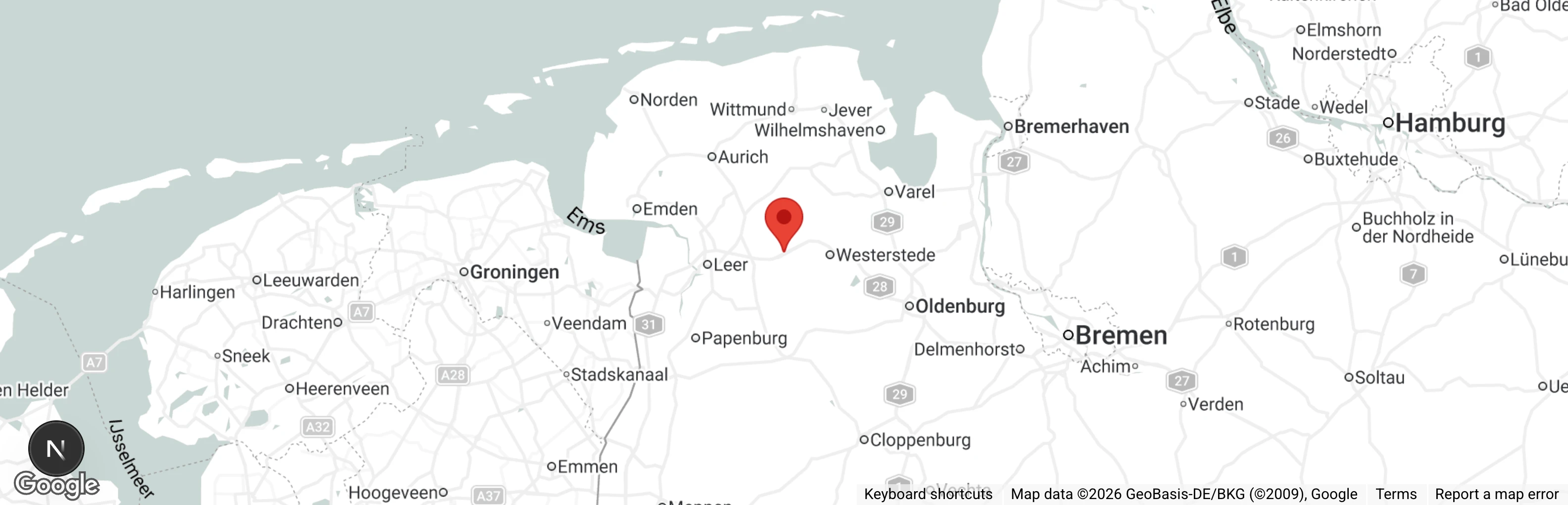 Map showing location of Tierheim Jübberde