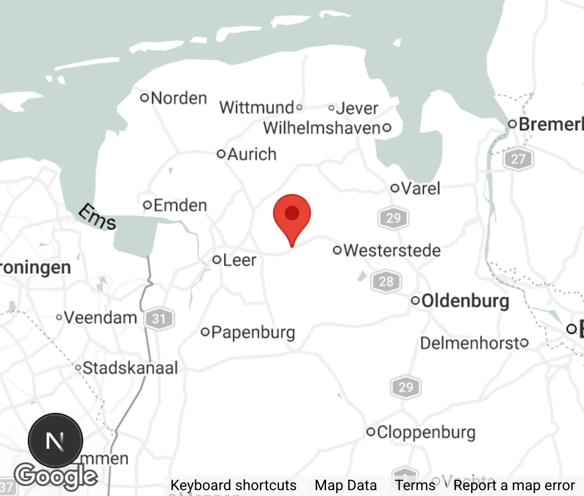 Map showing location of Tierheim Jübberde