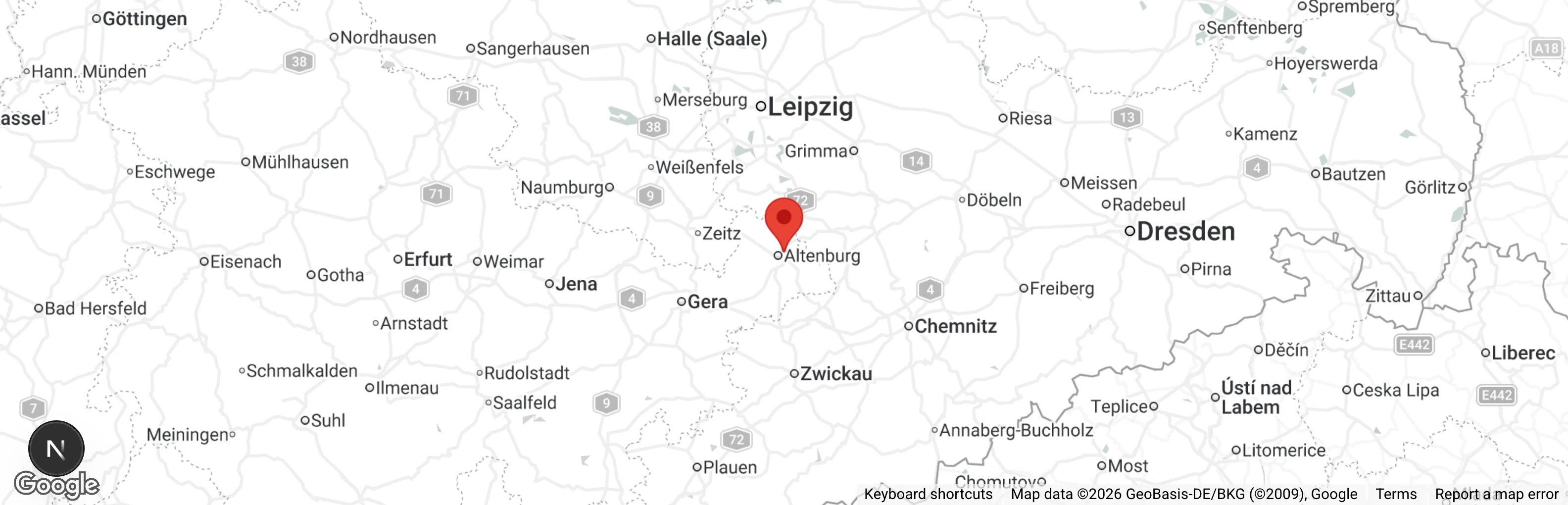 Map showing location of Tierheim Altenburg