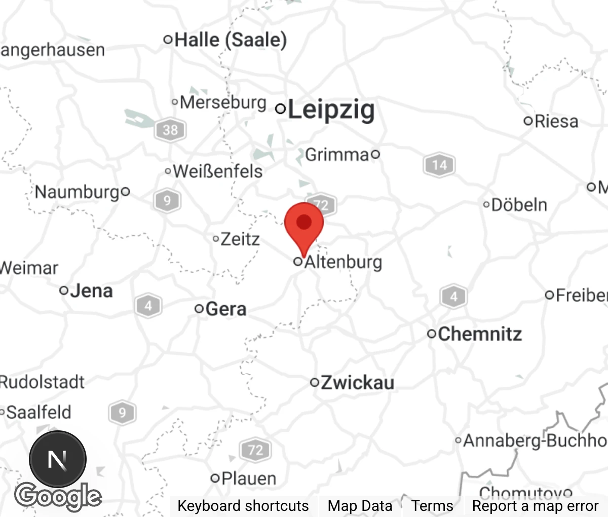 Map showing location of Tierheim Altenburg
