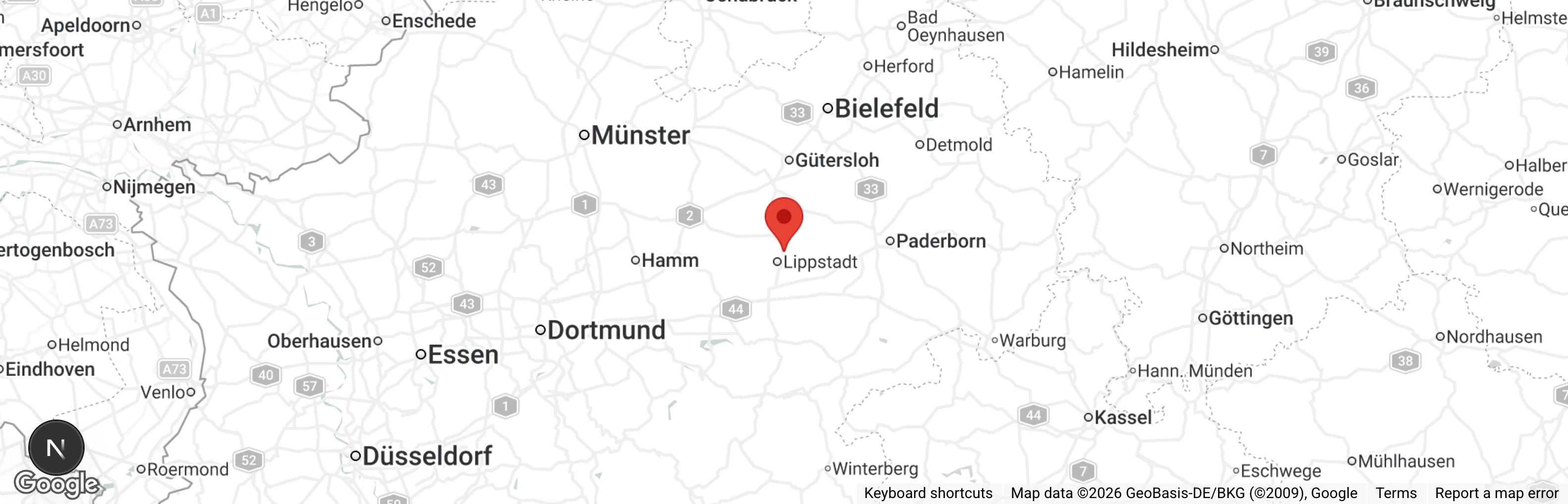 Map showing location of Tierheim Lippstadt