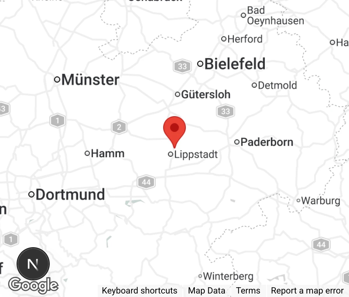 Map showing location of Tierheim Lippstadt
