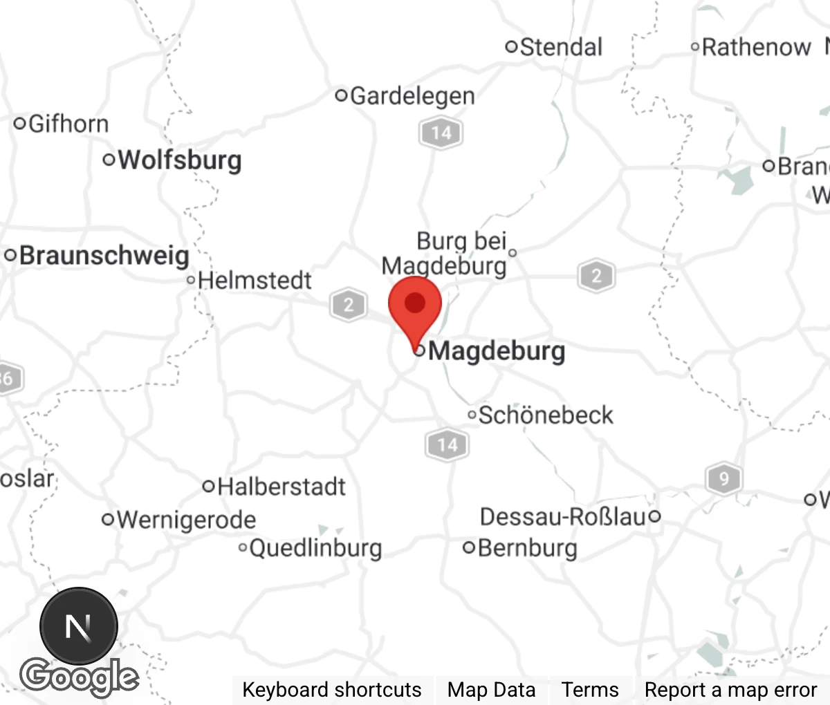 Map showing location of Magdeburger Tierschutzverein e.V. 1893