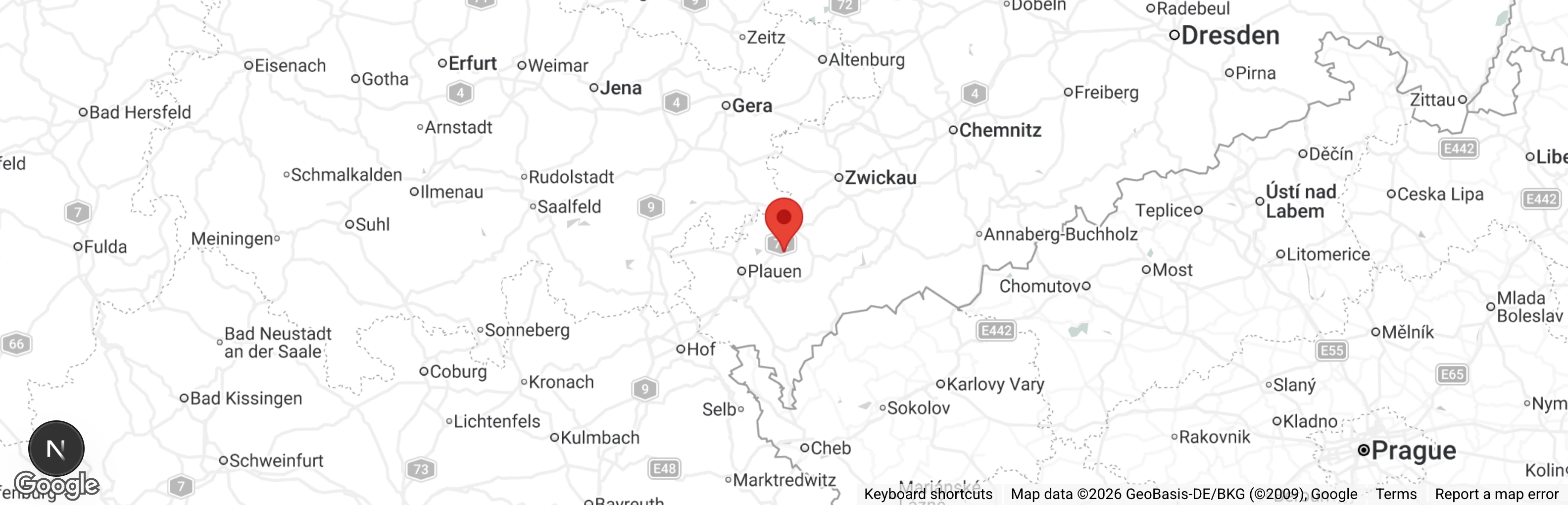 Map showing location of Tierheim Treuen