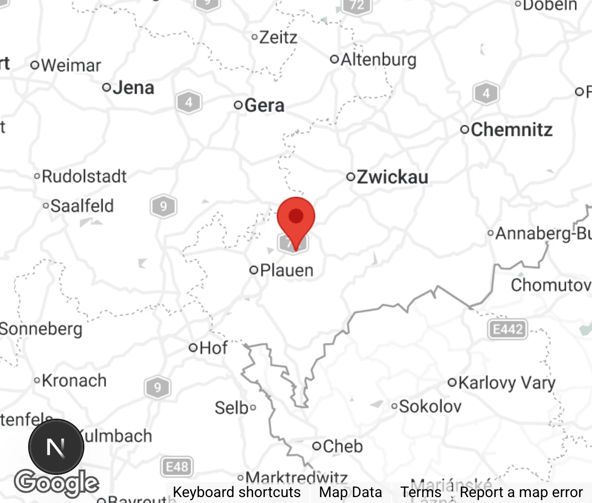 Map showing location of Tierheim Treuen