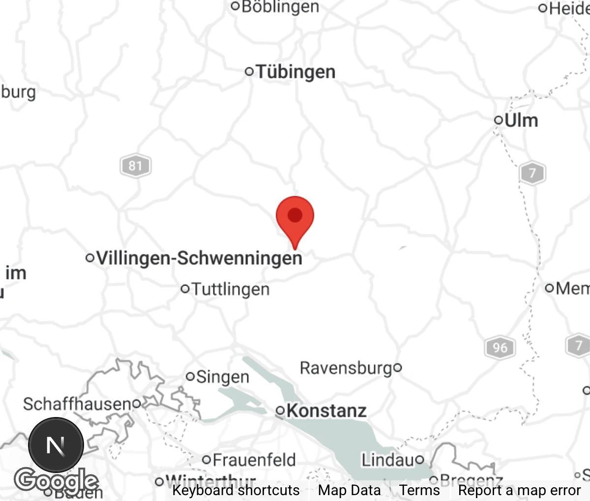 Map showing location of Kreistierheim Sigmaringen
