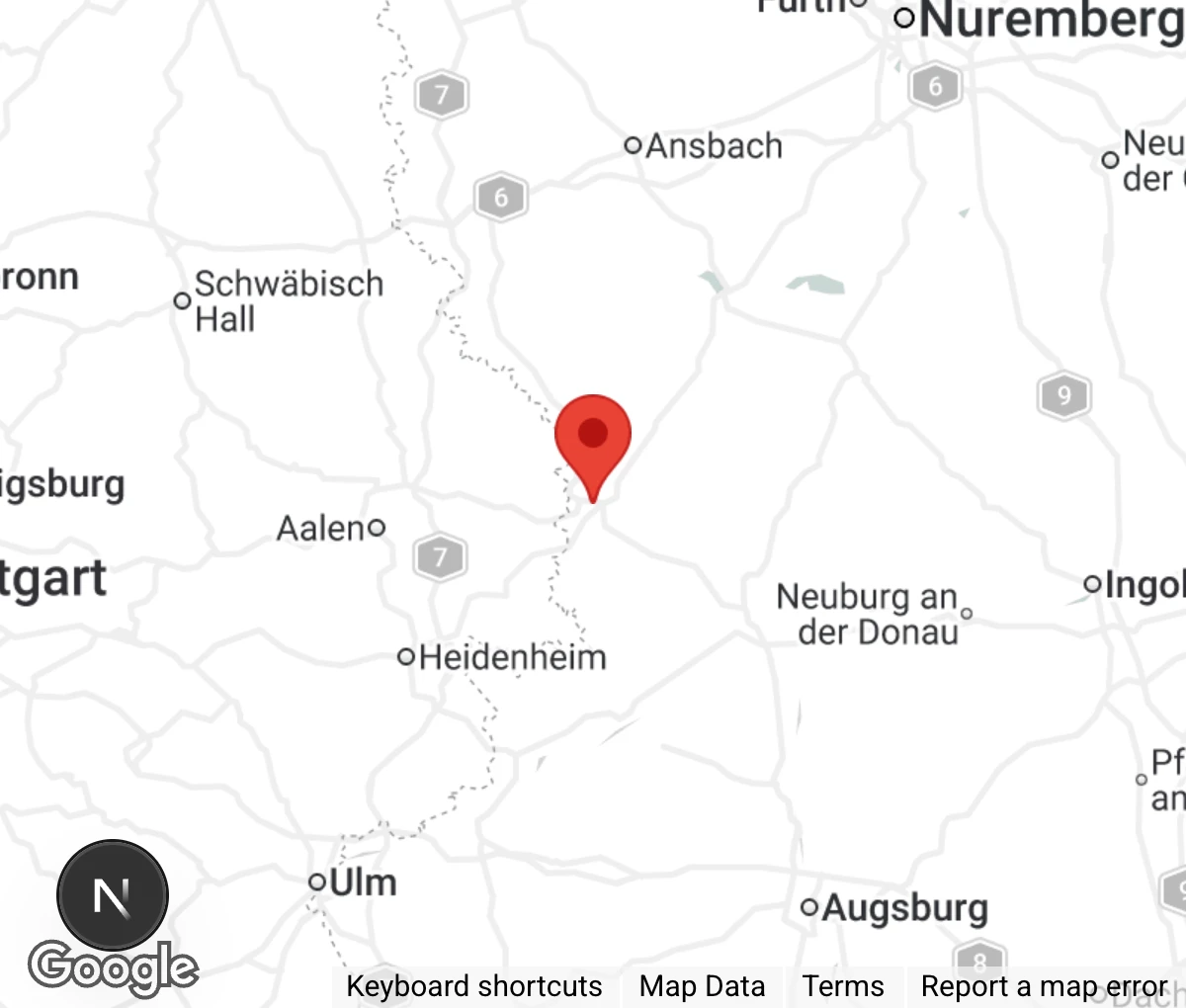 Map showing location of Tierheim Nördlingen Fürstin-Delia-Tierheim