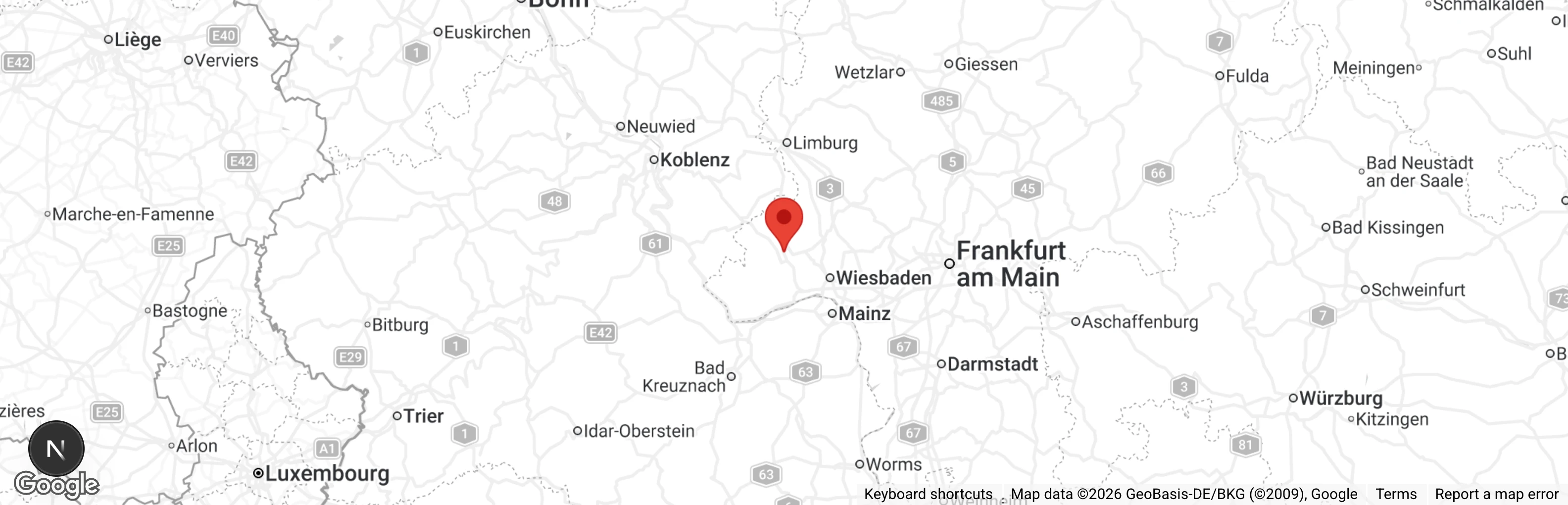 Map showing location of Tierschutzverein Bad Schwalbach u.U. e.V.