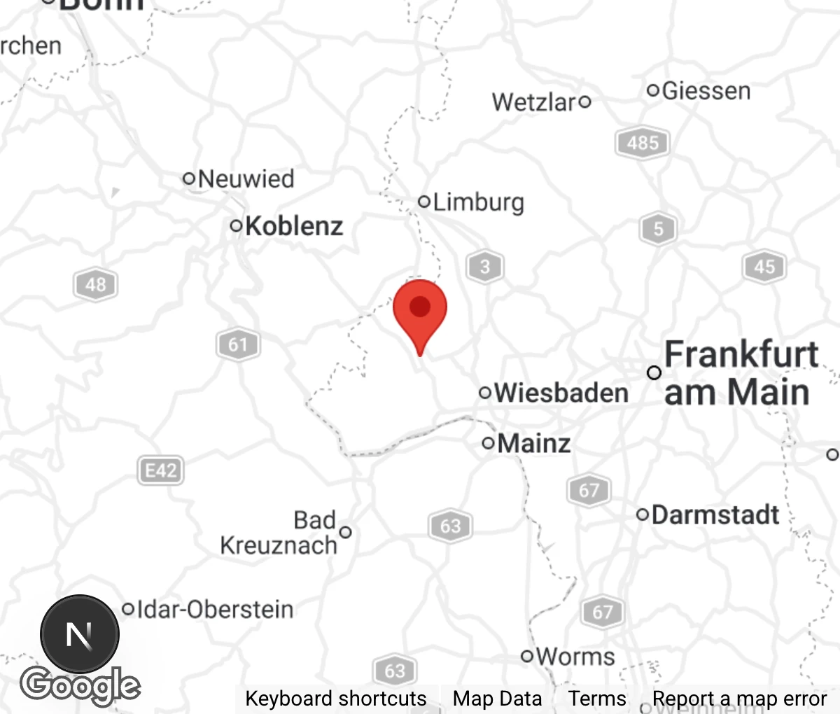 Map showing location of Tierschutzverein Bad Schwalbach u.U. e.V.