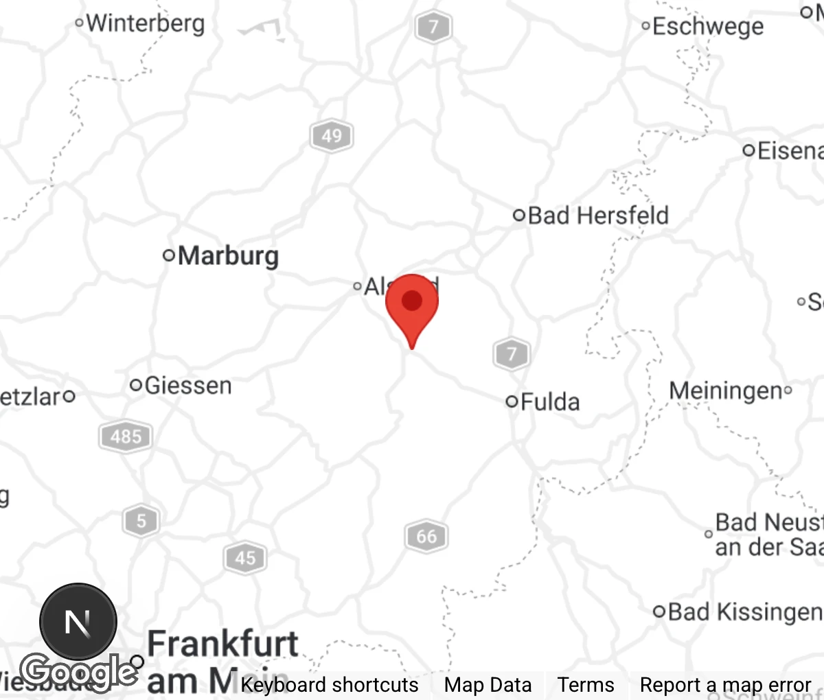 Map showing location of Tierheim Lauterbach