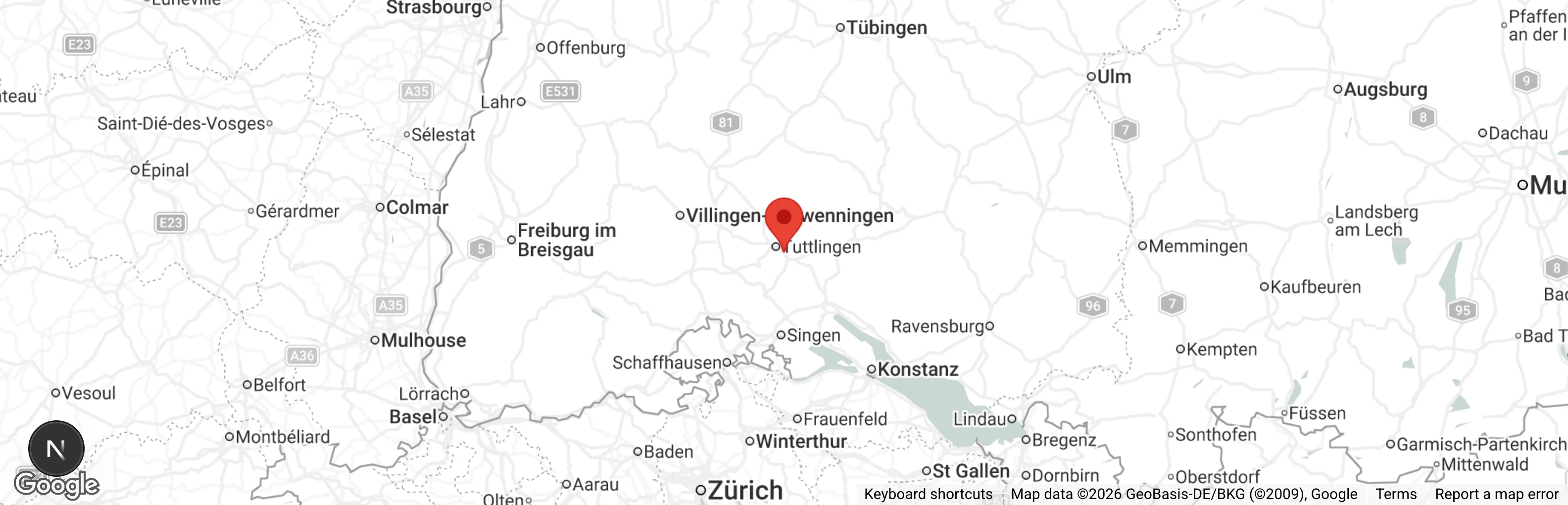 Map showing location of Kreistierschutzverein Tuttlingen u.U. e.V.