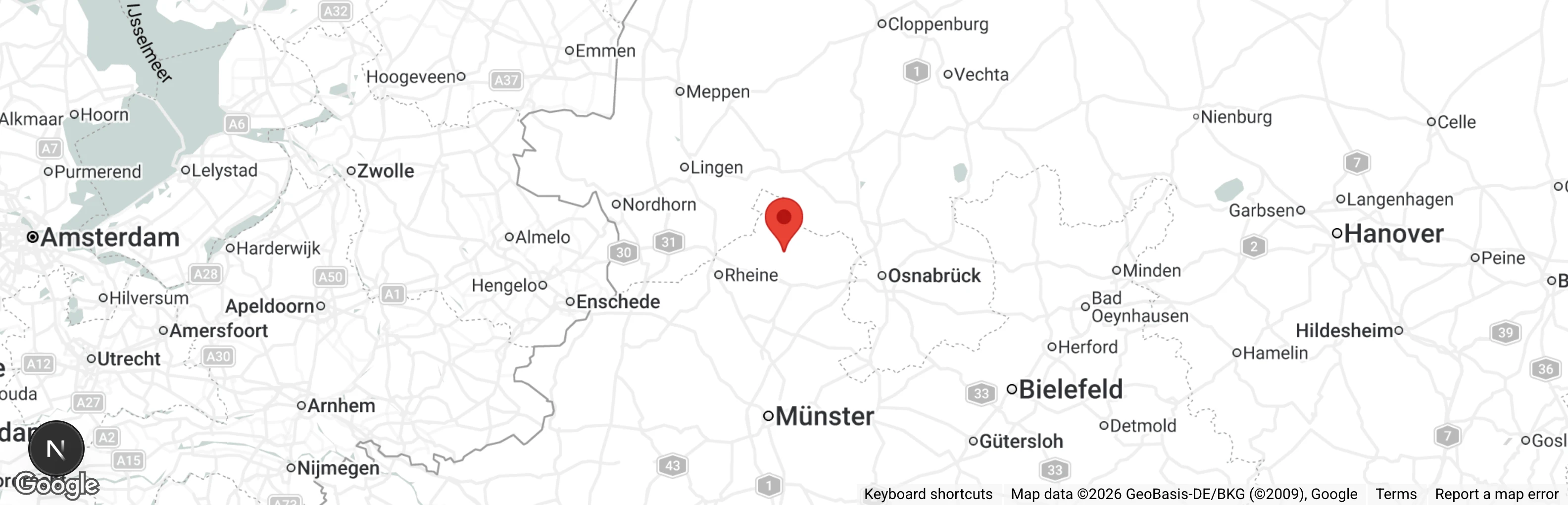 Map showing location of Tierschutzverein Ibbenbüren u.U. e.V.