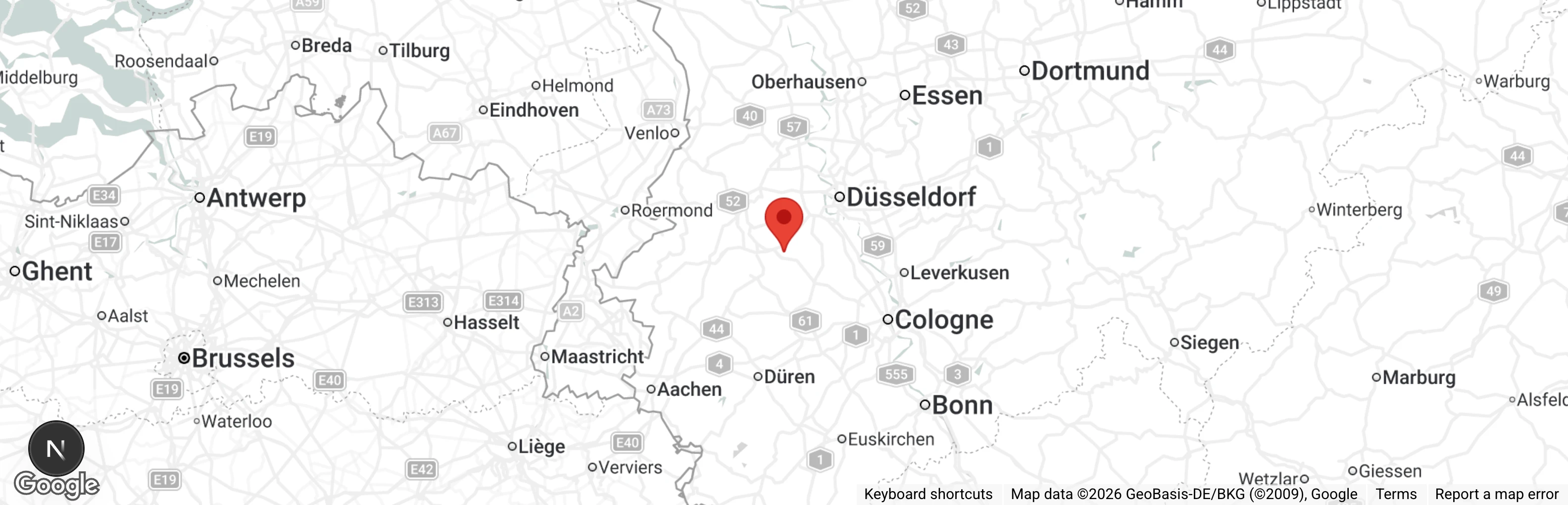 Map showing location of Tierschutzverein Neuss e.V.​