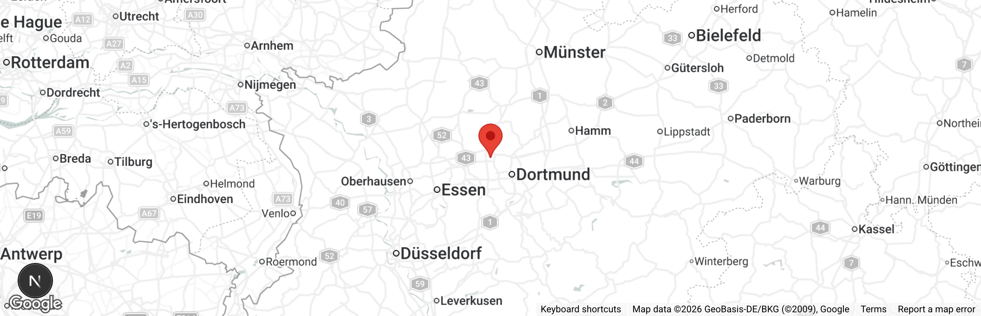 Map showing location of Tierheim Castrop Rauxel