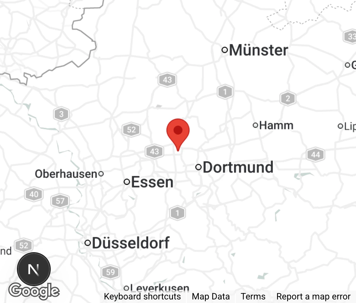 Map showing location of Tierheim Castrop Rauxel