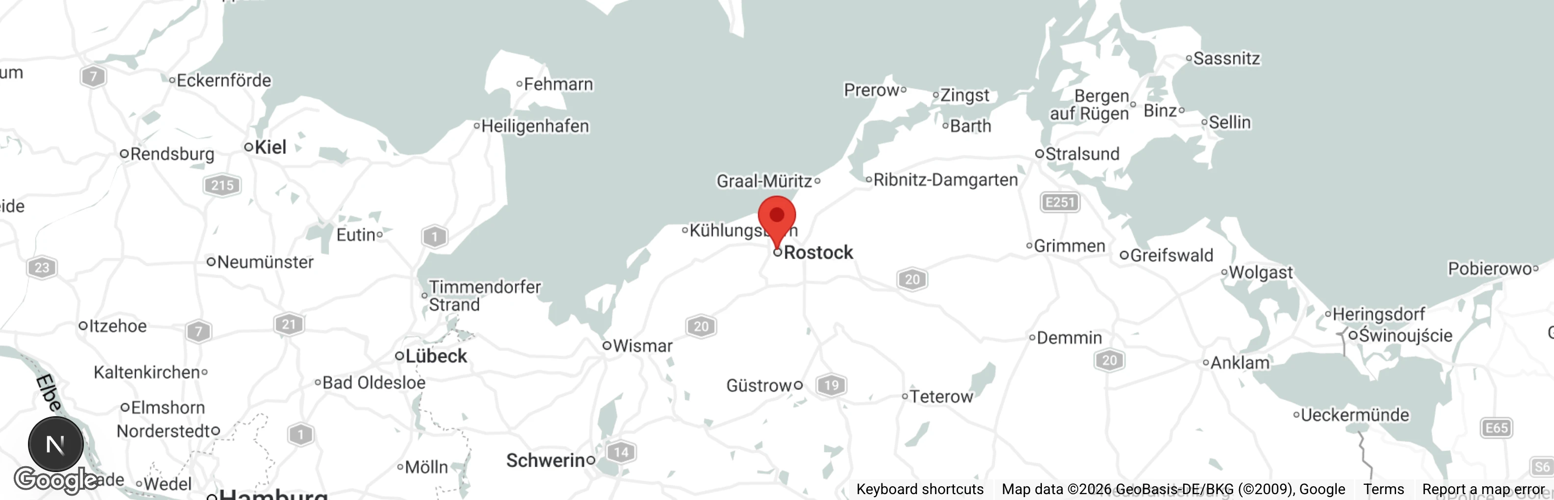 Map showing location of Katzenschutzbund Rostock e.V.