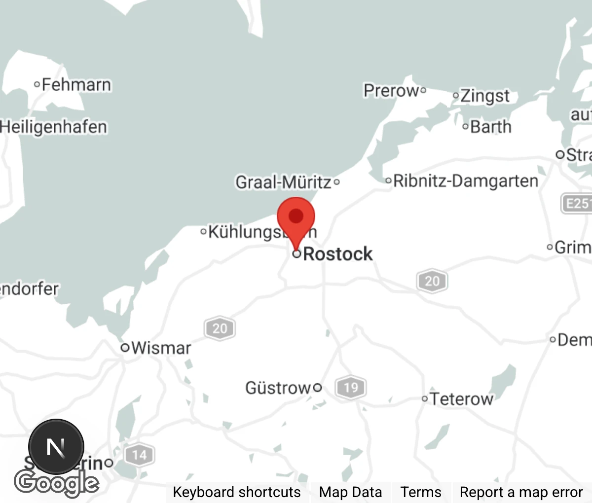 Map showing location of Katzenschutzbund Rostock e.V.
