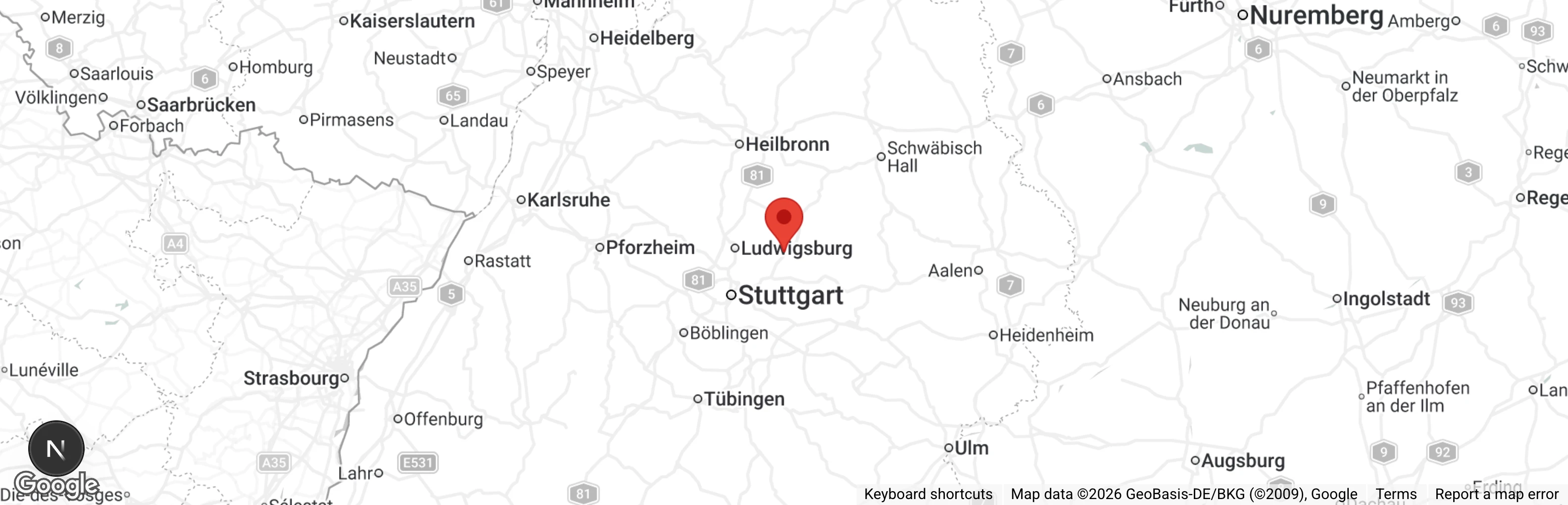 Map showing location of Tierheim Winnenden