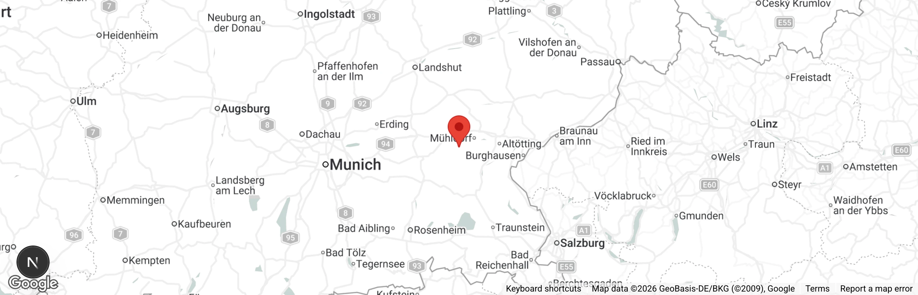 Map showing location of Tierheim Waldkraiburg