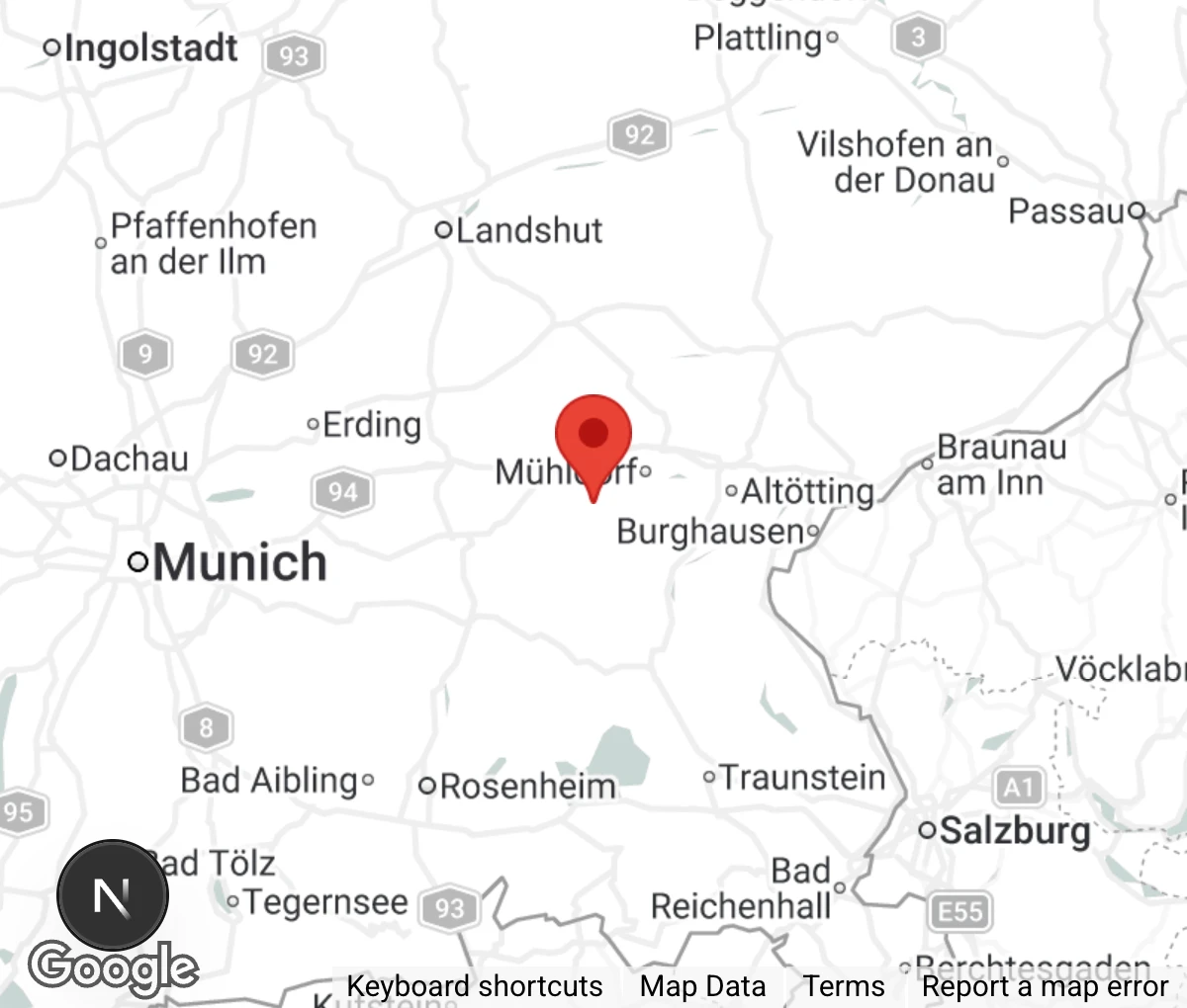 Map showing location of Tierheim Waldkraiburg
