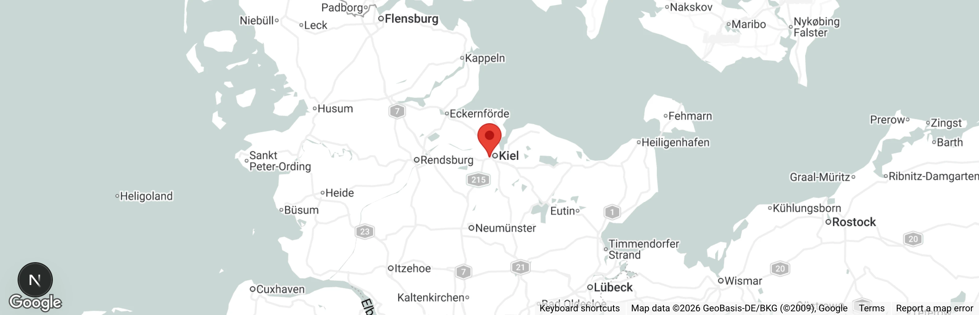 Map showing location of Tierheim Uhlenkrog/Kiel