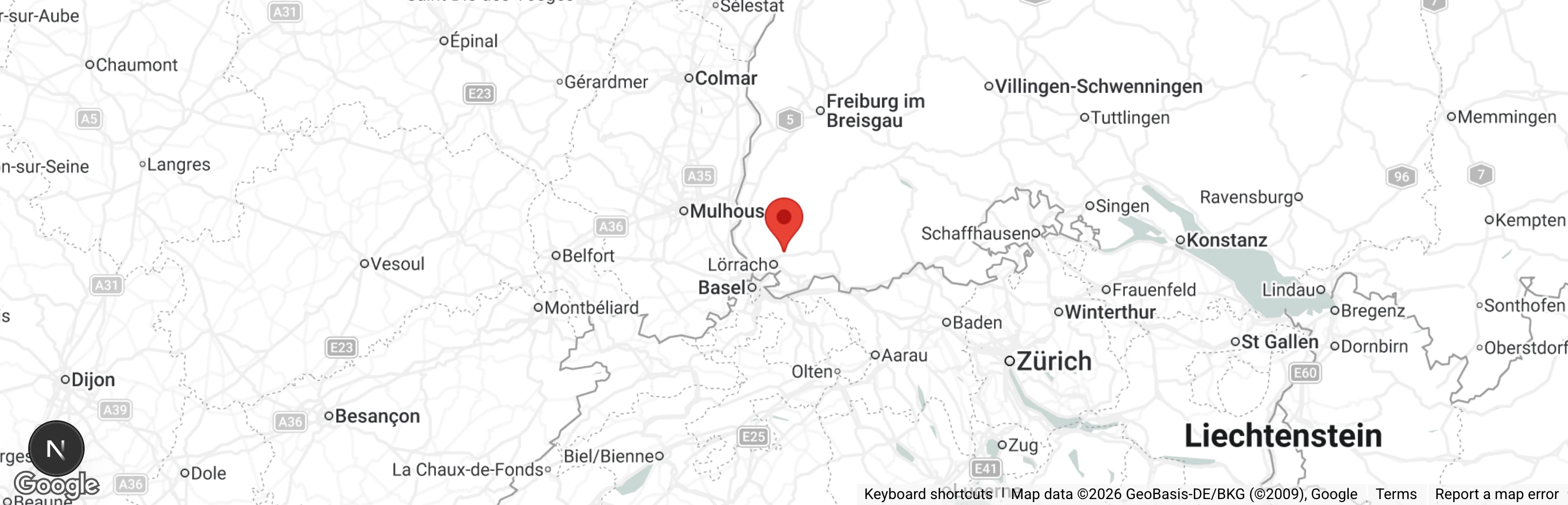 Map showing location of Tierheim Hauingen