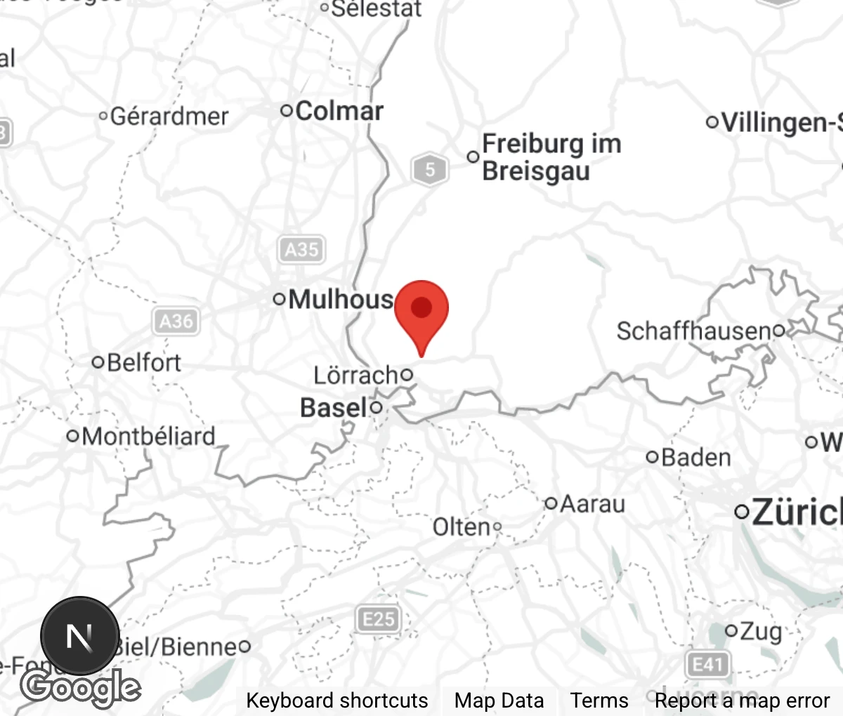 Map showing location of Tierheim Hauingen